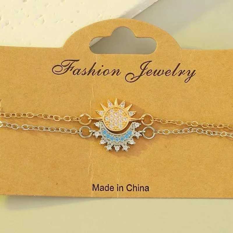 1/2Pcs Adjustable Couple Bracelets Set Sparkling Cubic Zirconia Sun and Moon Bracelet for Women Party Wedding Jewelry GiftXJ251105