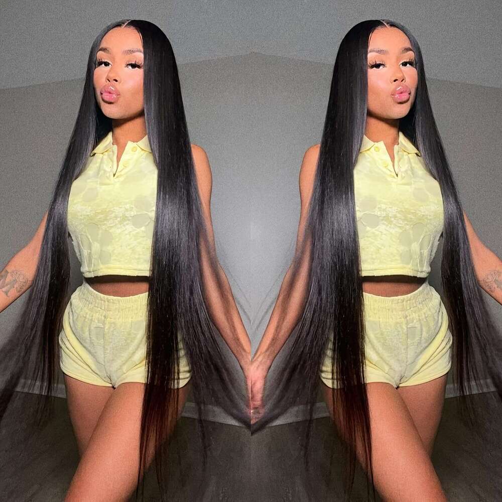 8-34 Inch HD Front Pre Plucked Hairline 13X4 Straight Human For Women Brazilian Lace Frontal Wigs With Baby Hair Free Part