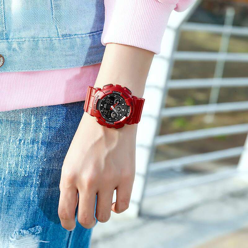 DHwatches Sanda 3017 Electronic Multi-Function Waterproof Sports Watch for Students Outdoor Personality Creative Men and Women Wristwatch