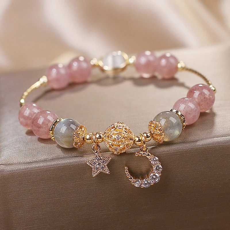 Unique Fashion Firecracker Crystal Beaded Bracelet Friendship Glass Bracelets For Girls Star Moon Cloud Flower JewelryXJ251105