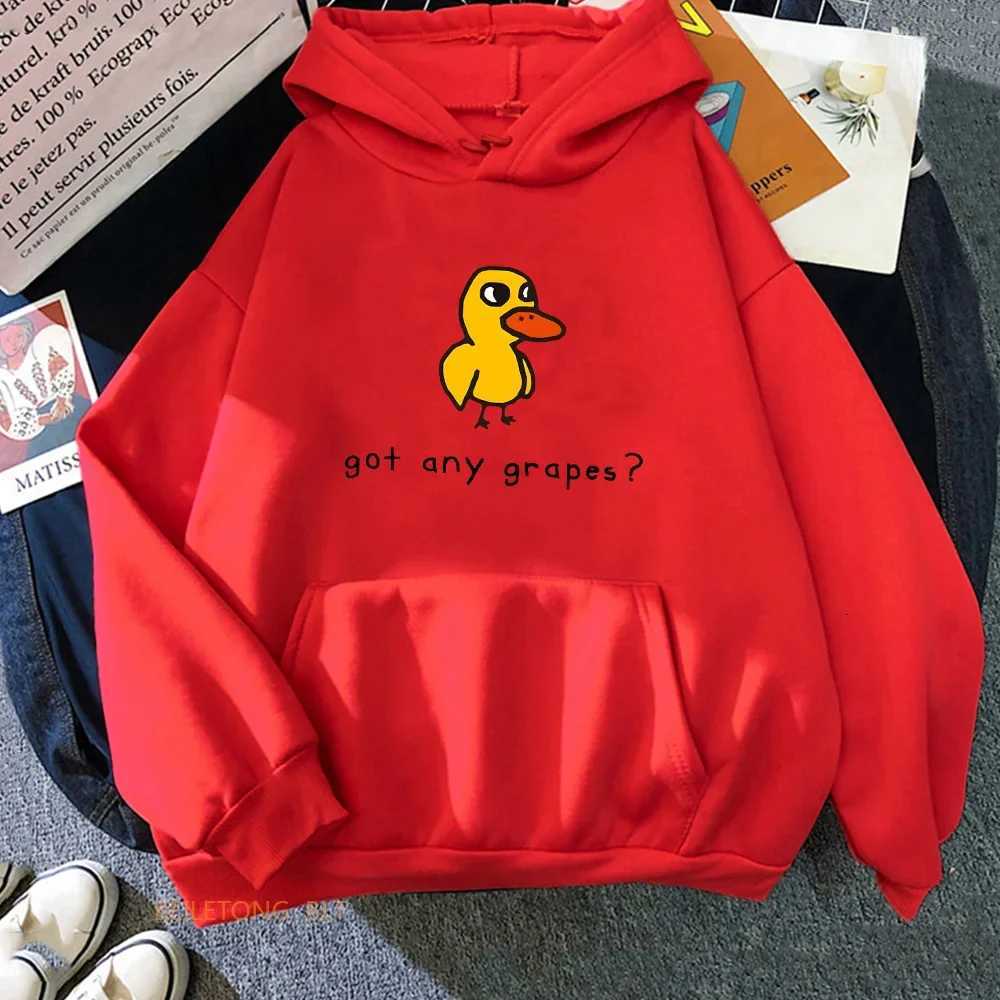 The Duck Song Got Any Grapes Printed Hoodies Kawaii Cartoon Women Sweatshirts Winter Soft Comfortable Hooded Clothing StreetwearT251105