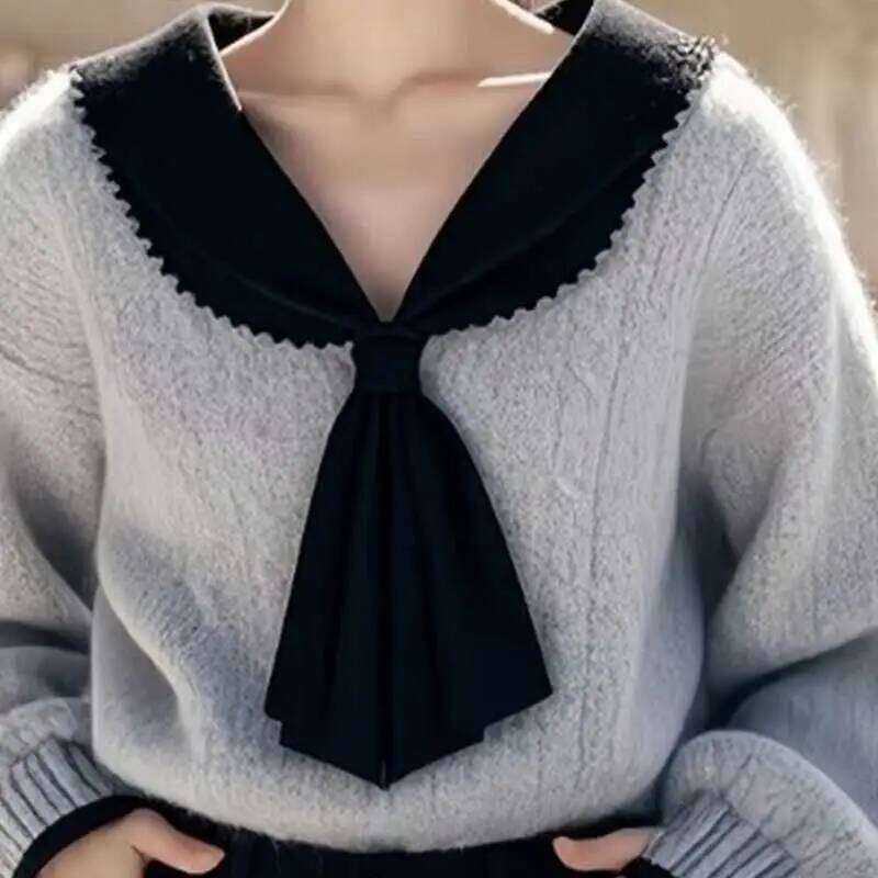 Women Clothes Spring Autumn Fashion Korean Solid Color Female Knitting Pure Desire Wind Soft Appear Thin Pullovers Sweater Tops Designer Sweater Bear 