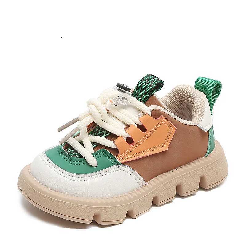 Spring Autumn Boys Casual Soft-soled Shoes Children Front Lacing Sport Shoes Children Round Toe Board Shoes Girls Color BlockingT251105