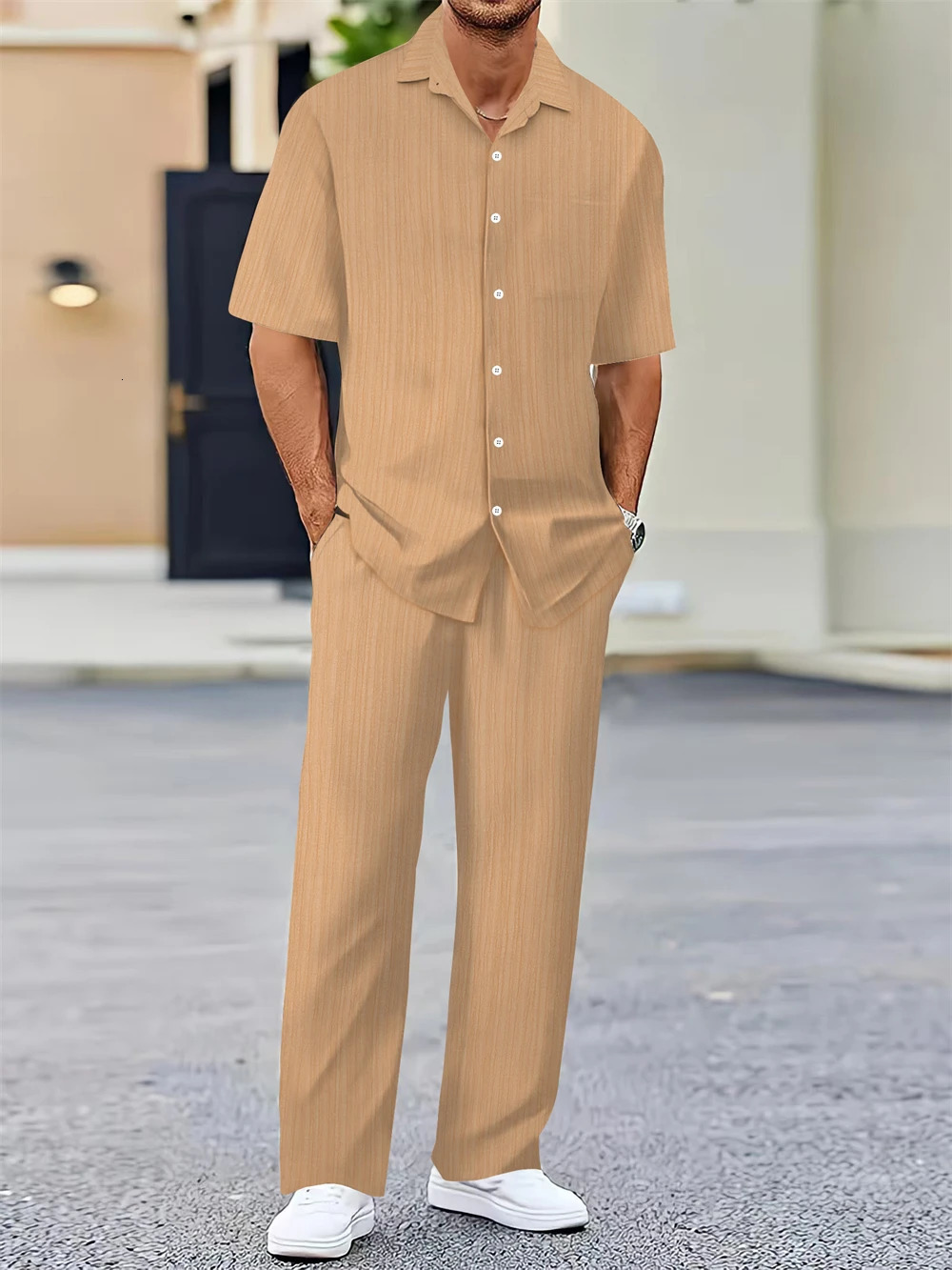 ShirtPants Summer arrival Men Fashion Classic Shirt men Business Casual Shirts Men A Set Of Clothes 250401