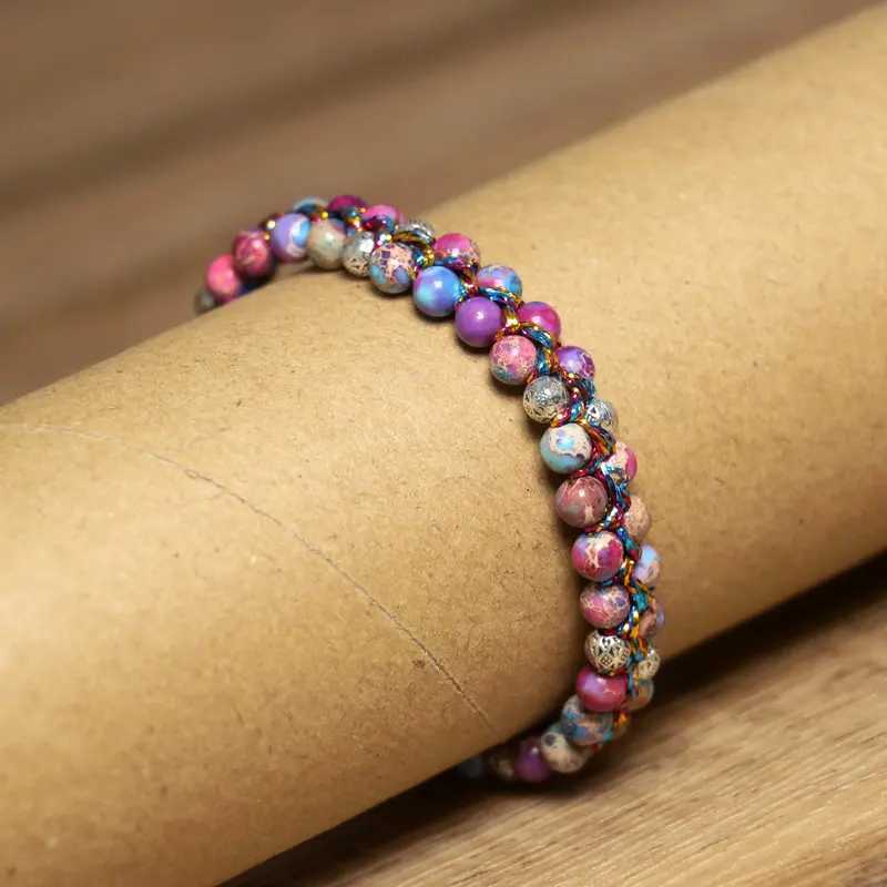 4mm Imperial Jasper for Women Jewelry Natural Purple Sea Sediment Jasper Yoga Healing Stone C251105