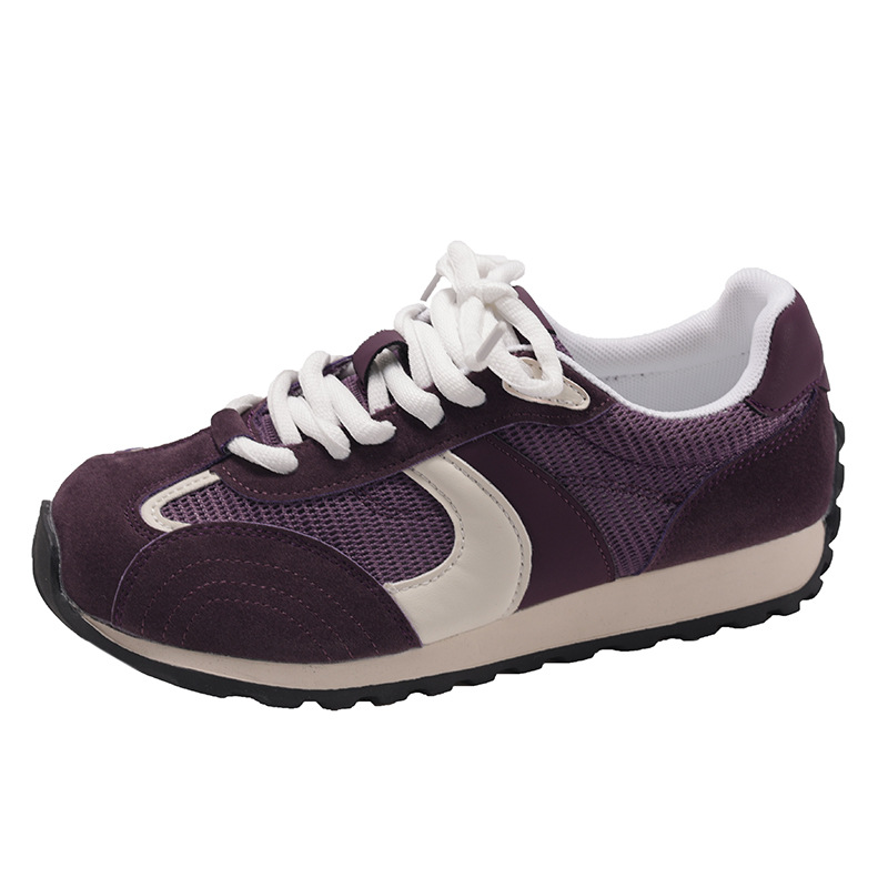 Retro contrast splicing thick-soled German training shoes women's mesh breathable foot small casual sports Forrest Gump shoes
