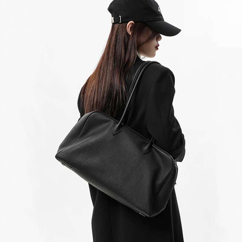 Donna-In Top Layer Cow Leather Handbag For Women Genuine Large Tote Travel Casual Commuting Shoulder Bag Soft Fashion