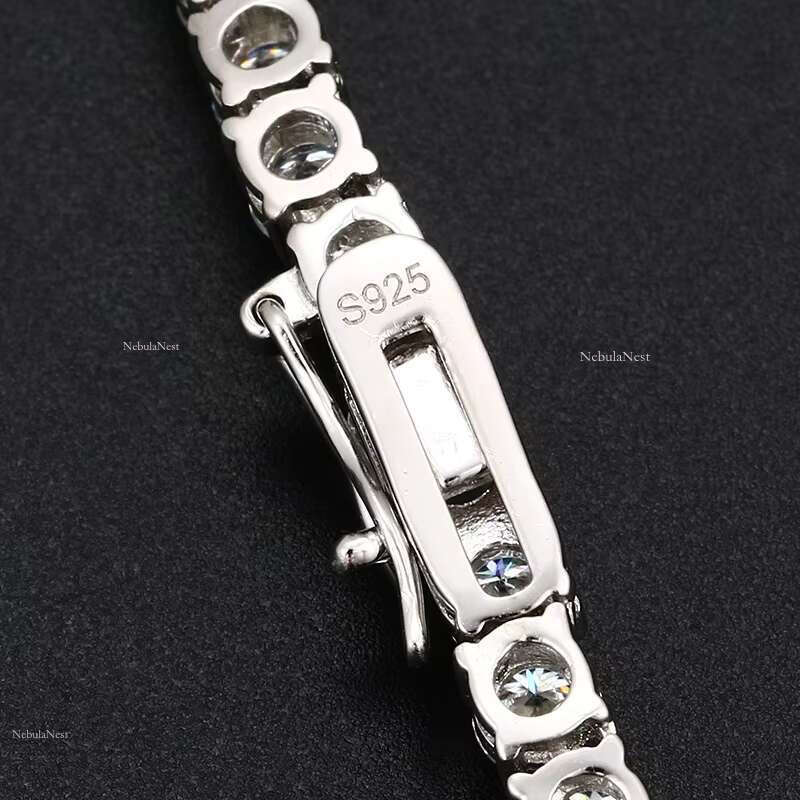 In Stock VVS Moissanite Sterg Sier Tennis k Chain Unisex Fine Hip Hop Jewelry in 3mm 4mm 5mm Sizes Neckerlss Style