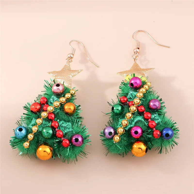 Aihua 3D Cute Cartoon Christmas Earrings Kawaii Fluffy Decoration Tree Deer Bell Earrings for Women Xmas Year Gifts 251131