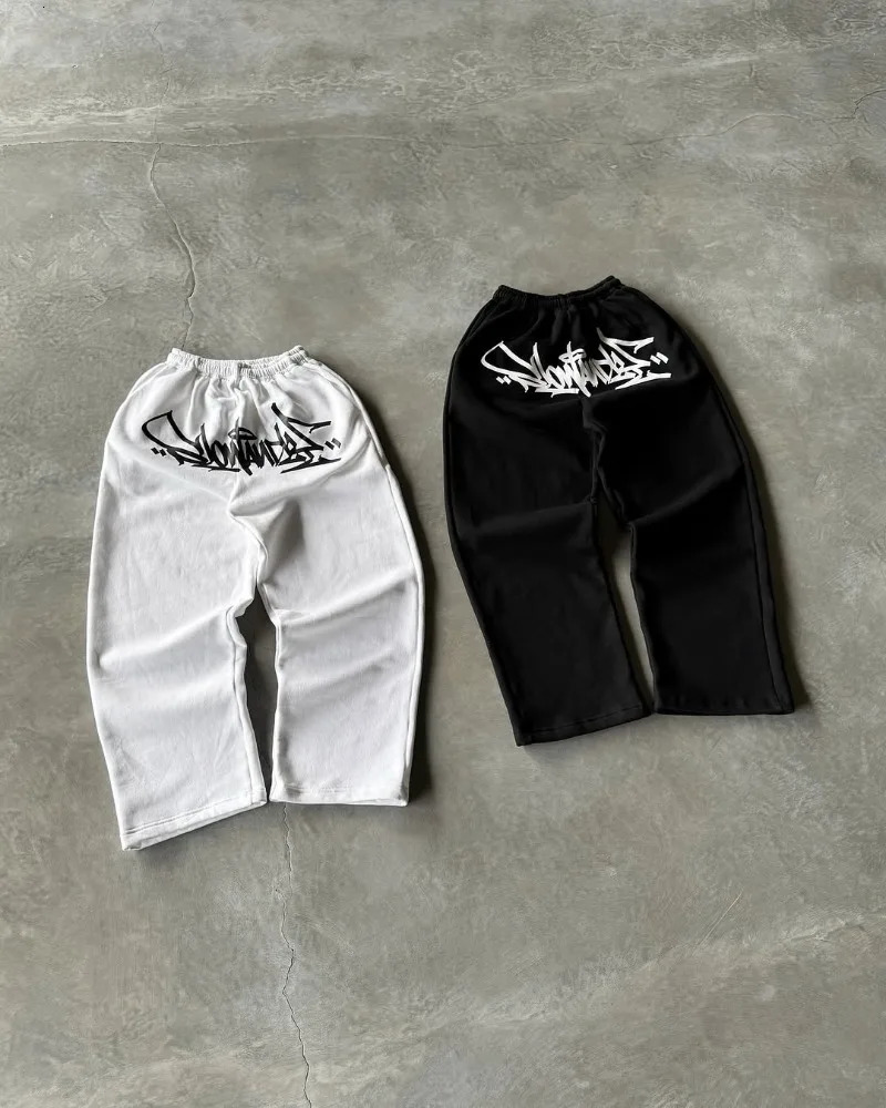 Summer fashion casual loose mens Y2K super big brother special Harajuku retro letter printing classic personality wide leg pants for women 250402