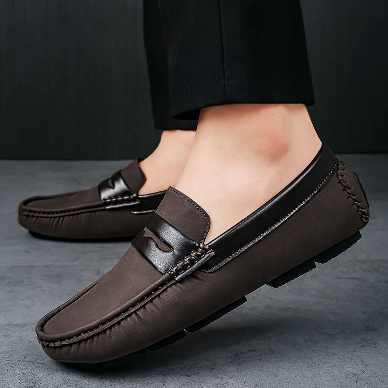 Large trendy bean size 46, one foot lazy casual shoes, men's loafers