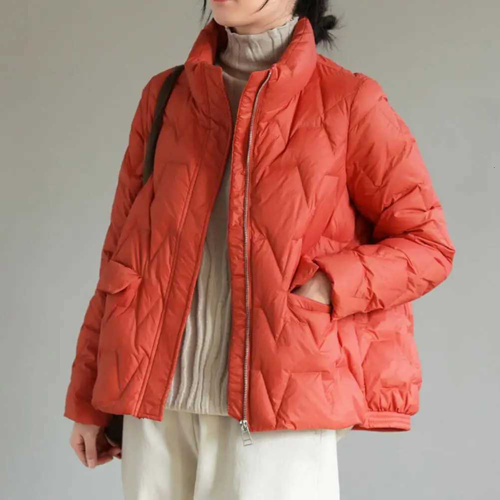 Winter Ultra Light Down Jacket Women Short Style Puffer Coat Jacket Zipper Closure All-Match Duck Down Wool Insulated Down CoatT251105