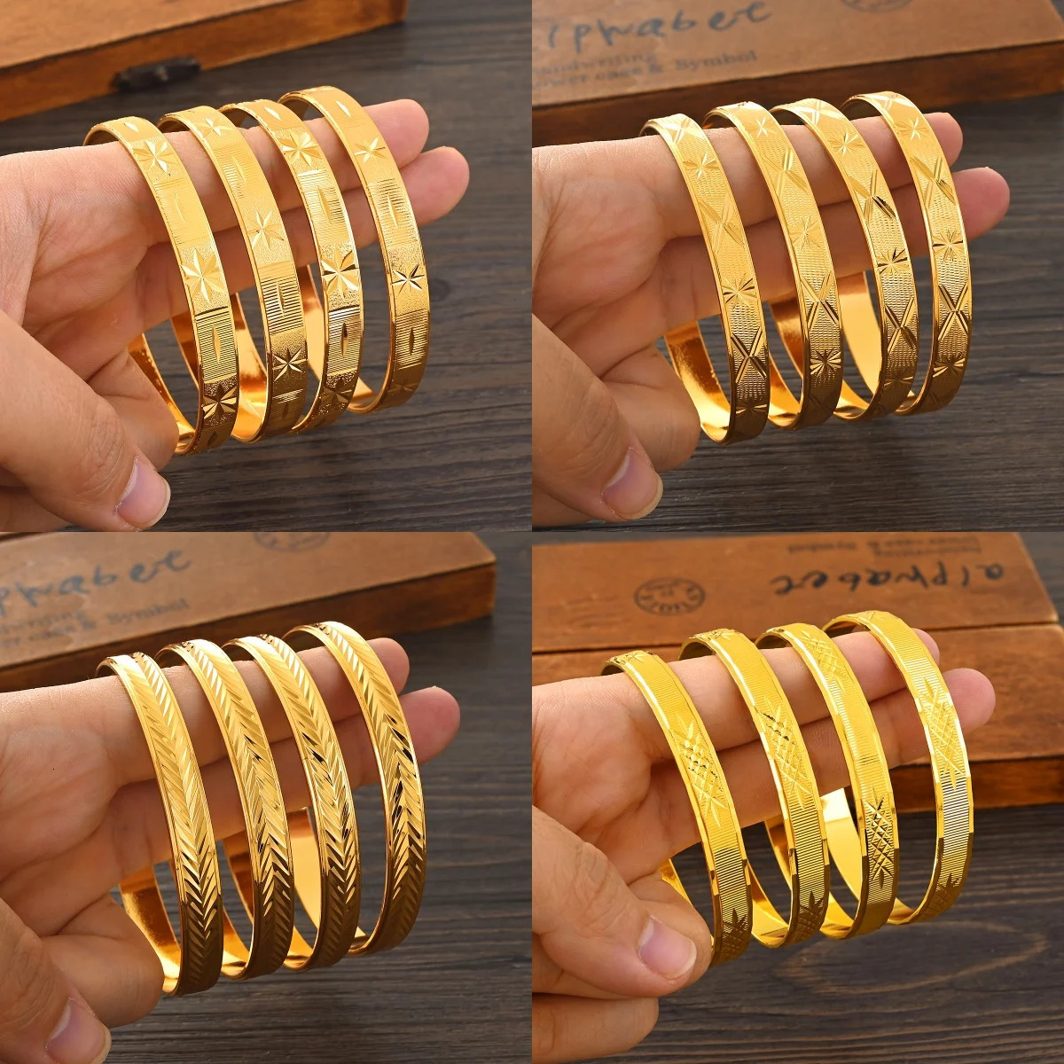 Discount Golden Plated Classic Simplicity Bangles Women Men Bride Wedding Bangle Africa Ethiopian Jewelry Charm Party Gifts 251031