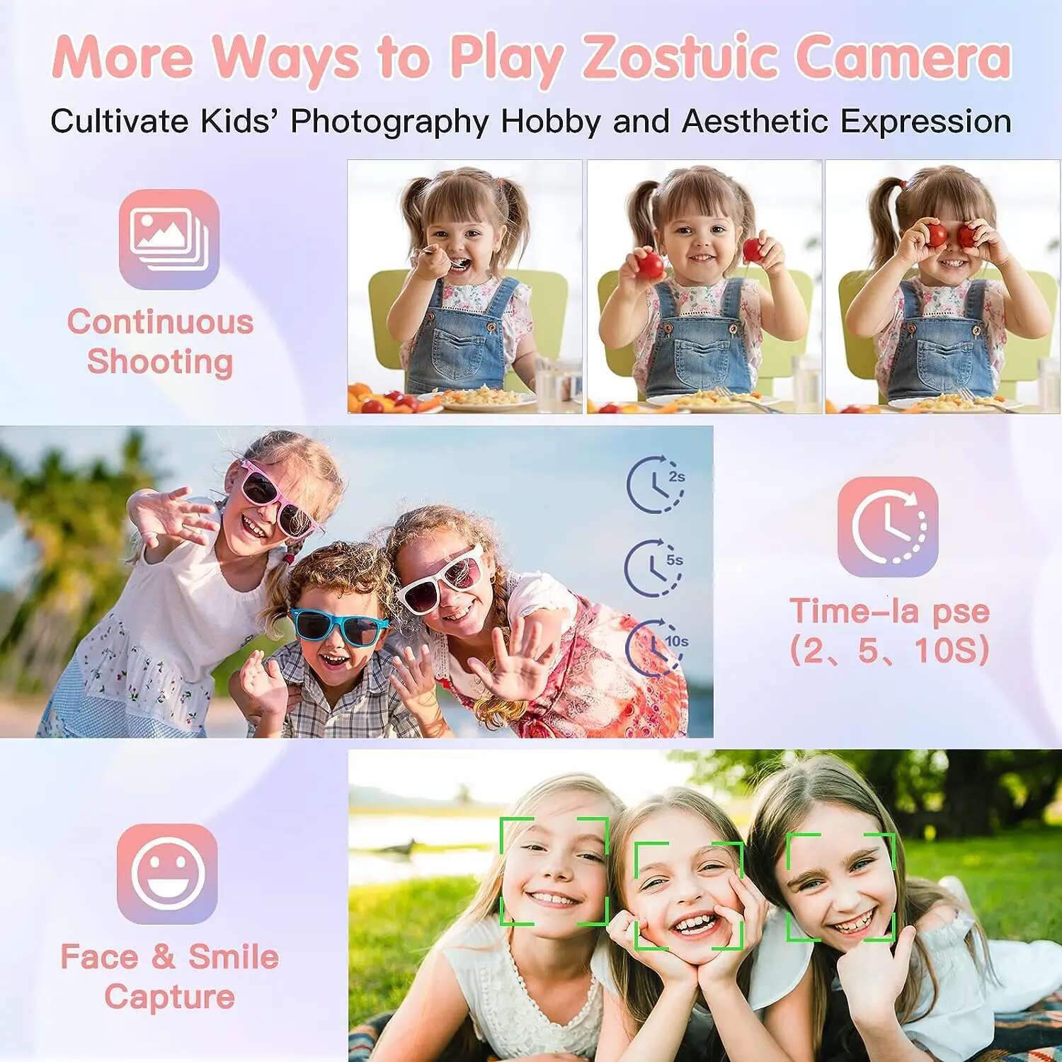 Digital Camera Children Camcorder with 16x Zoom Compact 1080P 44MP Cameras for Beginner Photography