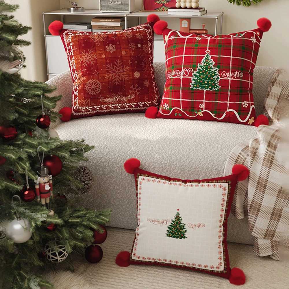 Christmas Dutch Velvet Sofa Pillow Cover Cojines Living Room Atmosphere Decor Pillowcase Bedroom Bed Head Cushion Covers Y251105