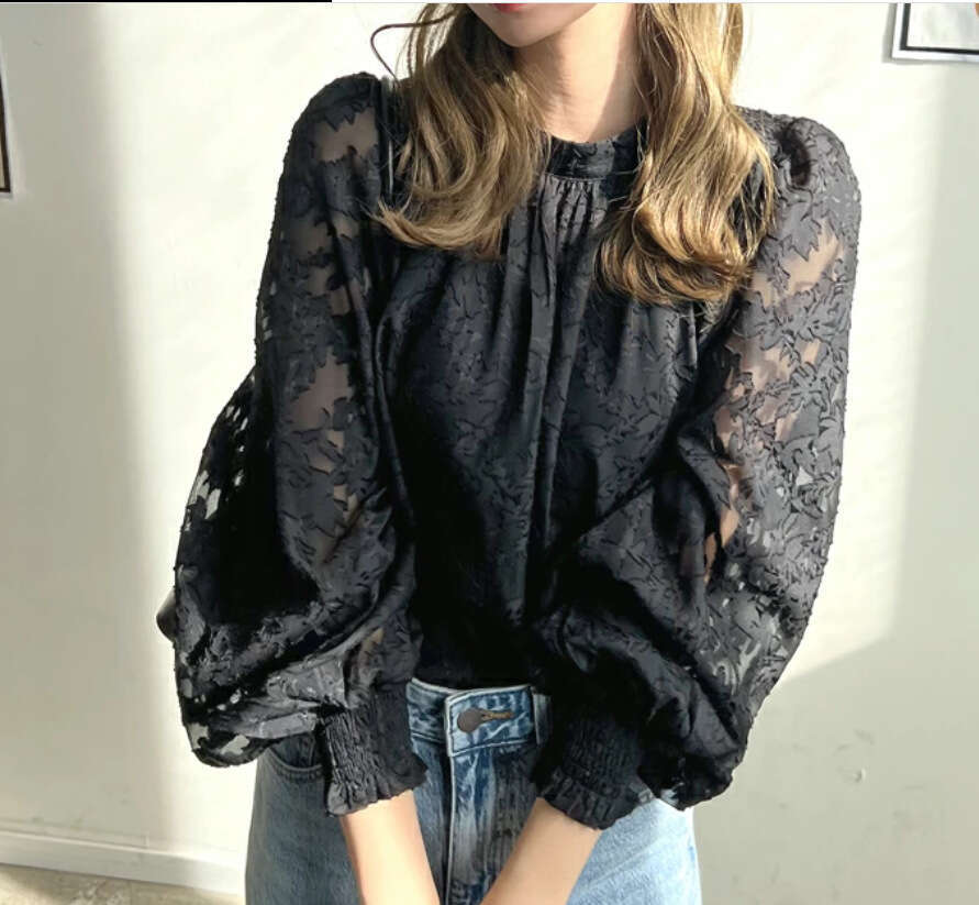 Japanese Southeast Asian Foreign Trade Korean Style Beach Chiffon Lace Top Sun Protection Air Conditioning Shirt B5