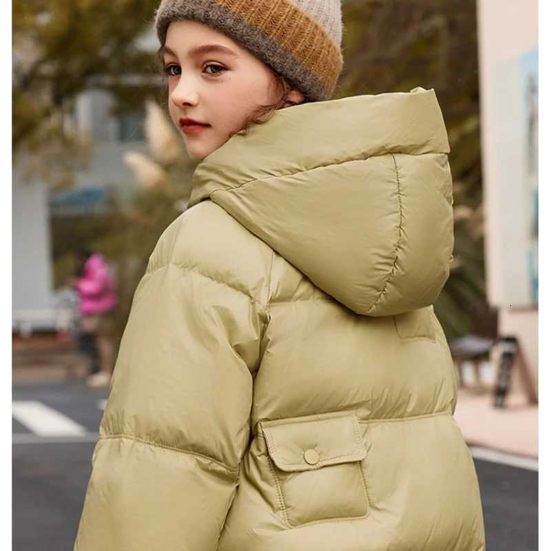 2025 Winter Down Jacket for Girl 90 White Duck Down Hooded Thick Warm Teenage Girl Outwear Coat 5-16 Years Kids ParkasT251105