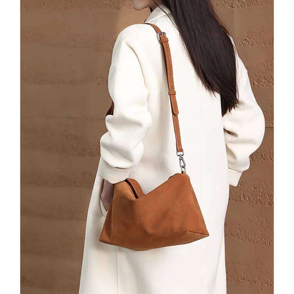 Designer Underarm Fashion Grey Brown Roomy Big Boston Tote Soft Matte Suede Cow Leather Women's Handbag Shoulder Bag 251105
