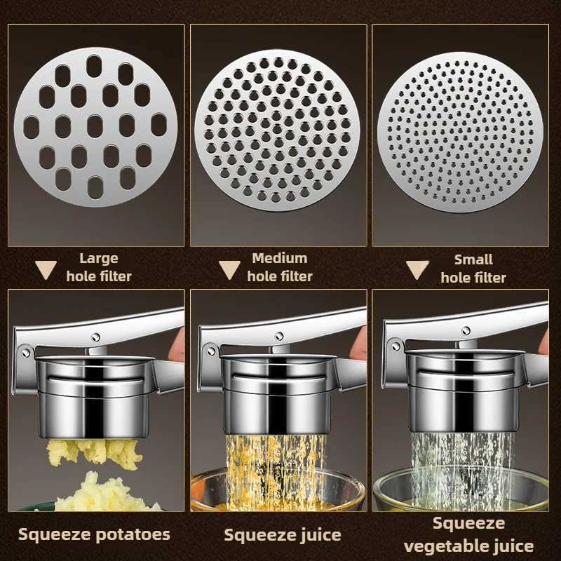 Manual juicer stainless steel juice press mashed potatoes garlic vegetable dehydration tool juicer C251105