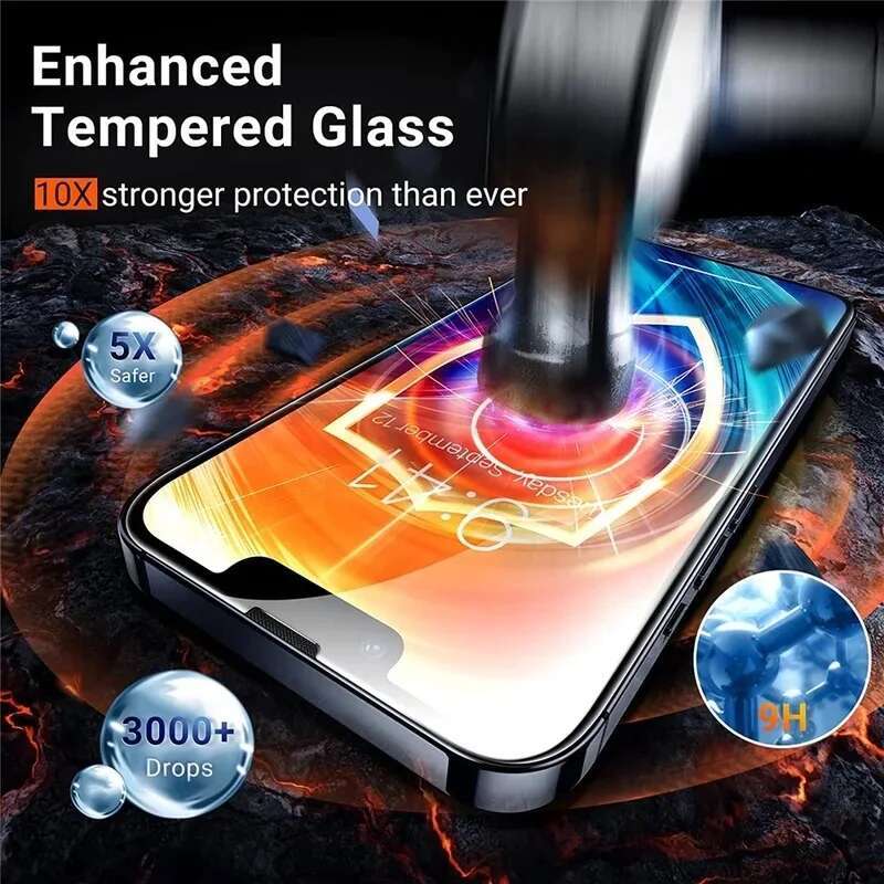 1-5Pcs Tempered 16 15 14 13 12 11 Pro Max Screen Protector for IPhone 7 8 SE X XS XR Protective Glass Film