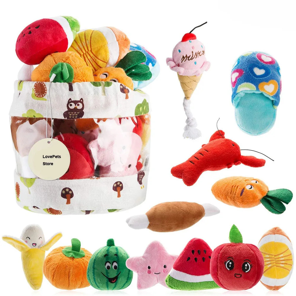 10/20/50 Packaging dog squeeze toy plush game cute plush toy for wholesale of small and medium-sized dog wool toys 250402