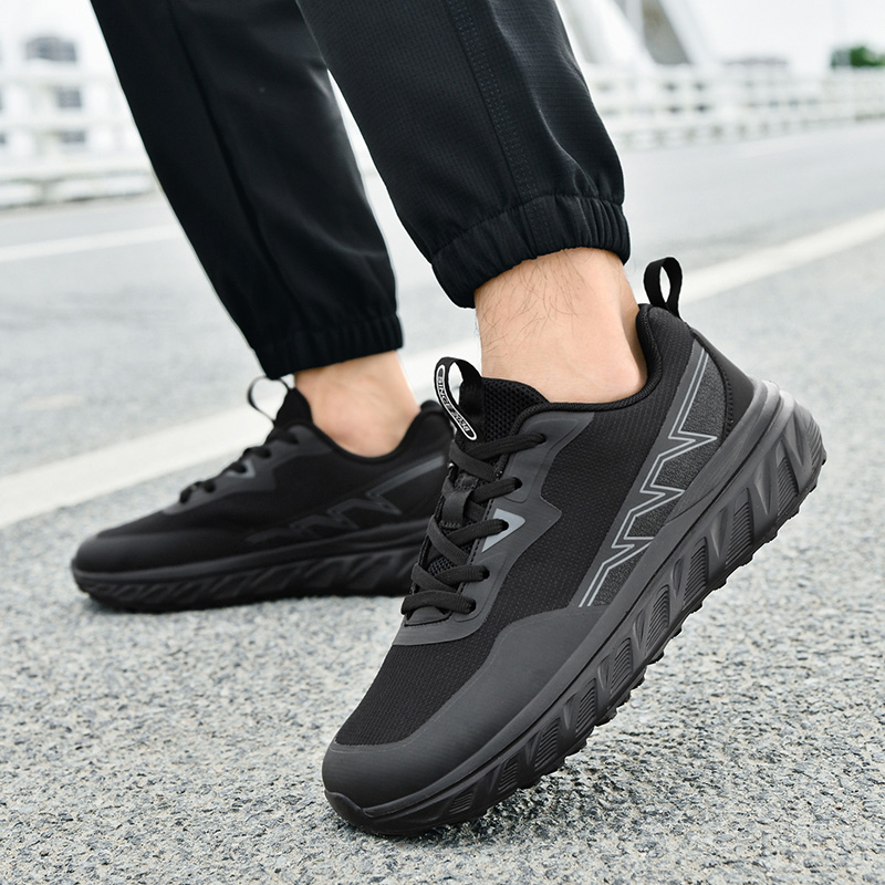 Men wider toe shoes mesh breathable thick sole height increasing lightweight comfortable barefoot sports shoes casual sneakers