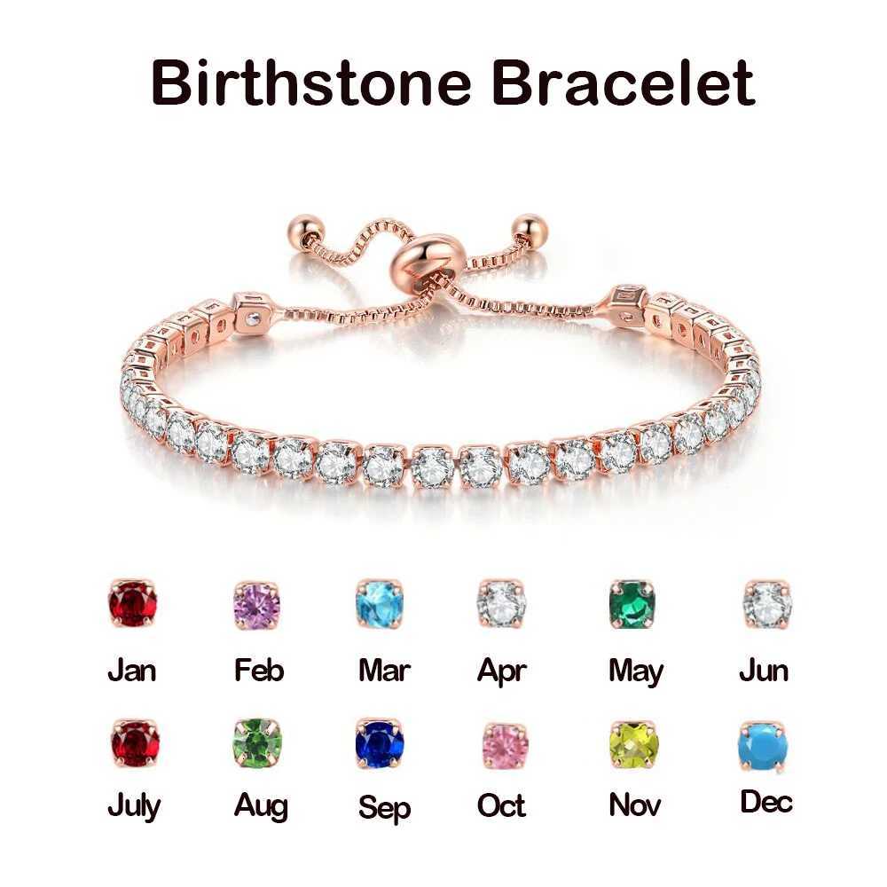 Colorful Crystal Tennis Bracelet for Women Adjustable Multicolor 4MM CZ Wedding Birthstone Hand Chain Jewelry Wholesale H133XJ251105