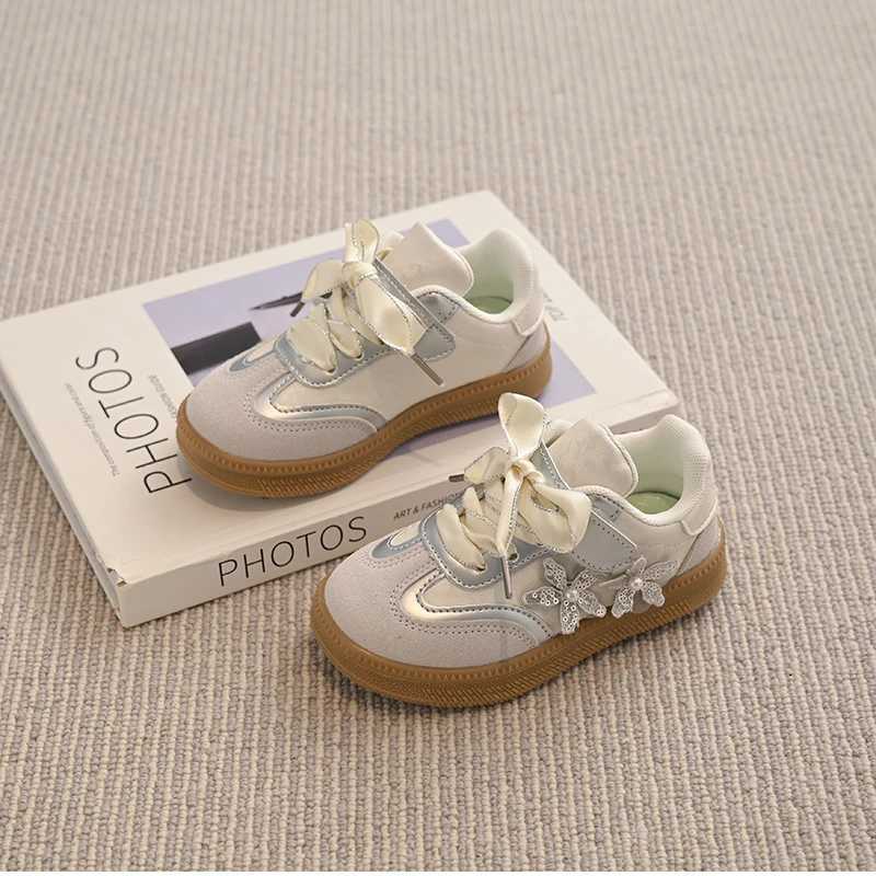 2025 New Childrens Fashion Sports Shoes Lightweight Childrens Leisure Princess Comfortable Sweet Girl Casual ShoesT251105