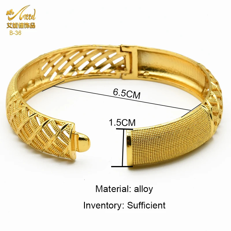 ANIID Dubai Bangles 24K Gold Color African Bracelet For Women Wholesale Alloy Jewellery Wedding Hawaiian Jewelry 251031