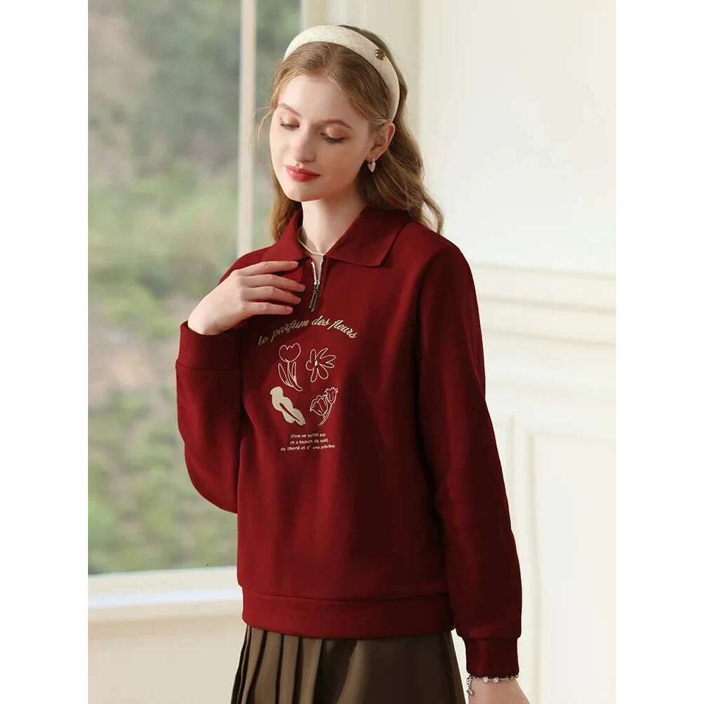 Christmas Hoodies Women Fleece Polo Collar Thick Warm Pullover Winter New Loose Tops Casual Office Lady