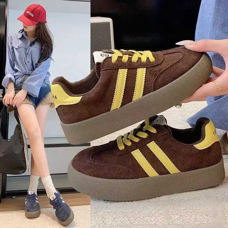 Pahwork Color Thick Bott Casual Sports Deqin Shoes Wens Board Shoes Rubber Upgraded Version of the Classic Y251105