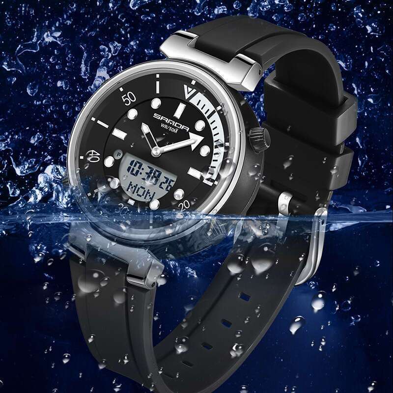 DHwatches SANDA New Alarm Clock Luminous Fashion Trend Versatile 3122 Electronic Watch Multifunctional Unisex Wristwatch