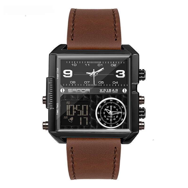 DHwatches Sanda Brand Men's Dual Display Electronic Quartz Watch Live Streaming TikTok