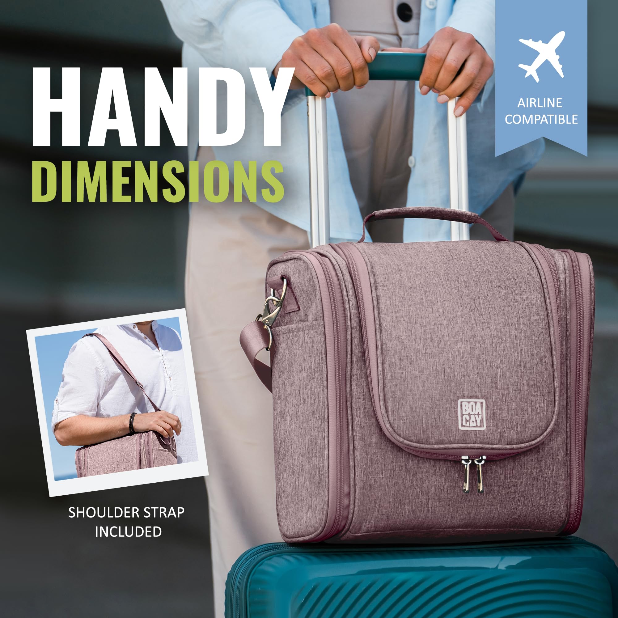 Large Capacity Extra Durable Hanging Travel Toiletry Bag - Perfect For Bathrooms And Showers