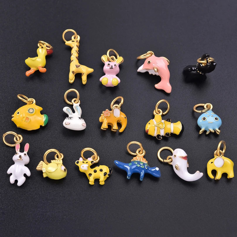 5 Womens Diy Necklace 3D Animal Series Rabbit Giraffe Duck Dog Jewelry Charm Pendant Fashion Edition Accessories Gift 250325