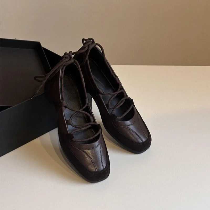 Niche Design Round Toe Wen 2025 Autumn and Winter New Temperament Lace-up Casual Mary Jane Single Shoes Y251105