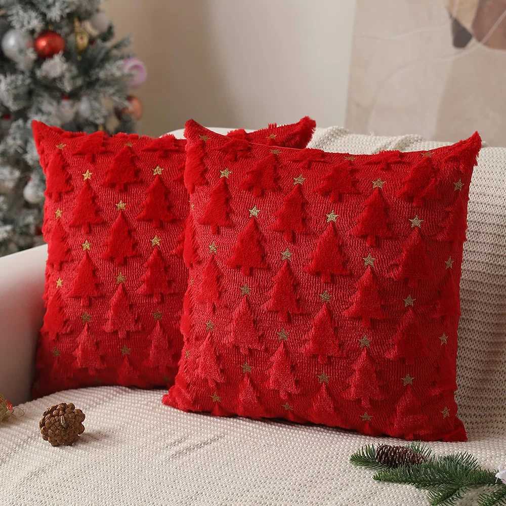 1PCS Christmas Pillow Covers - Knitted Christmas Tree/Christmas Santa Pattern for Living Room Sofa Cushion Cover Y251105
