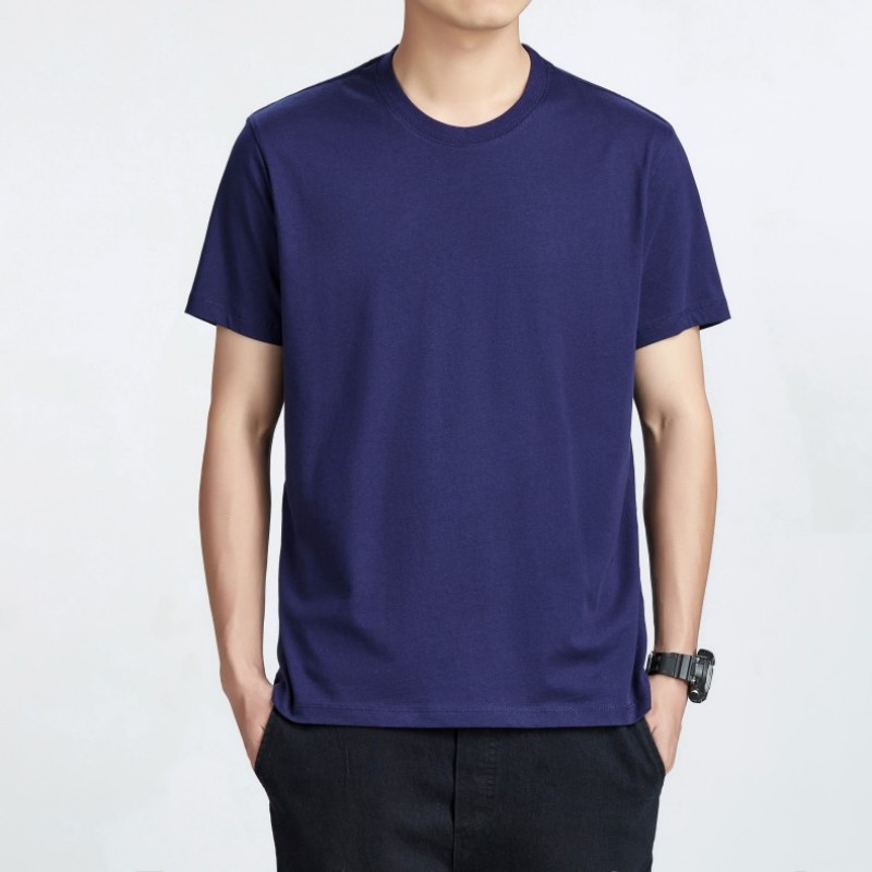 Men's T-Shirts Men's Plain White Crew Neck T-Shirt, Short Sleeve Cotton Basic Tee, Comfortable Casual Top for Daily & Summer Wear