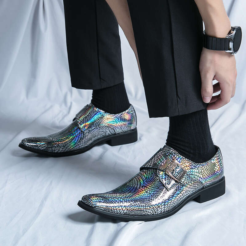Men's large size, new in sizes 37-46, fashionable pointed casual shoes, trendy Chelsea leather shoes for men
