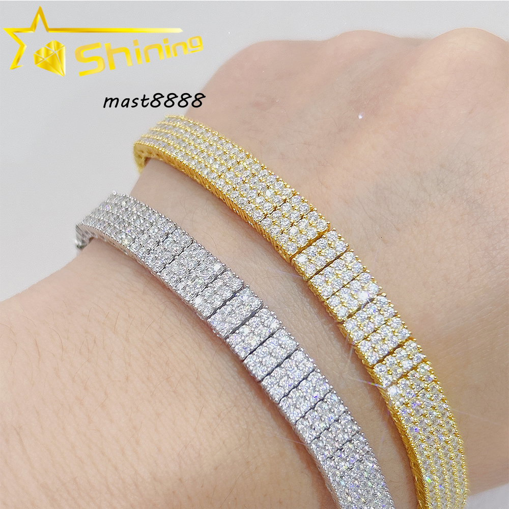 Factory Outlet Pass Diamond Tester GRA Certified Moissanite 925 Sterling Silver Tennis Bracelet