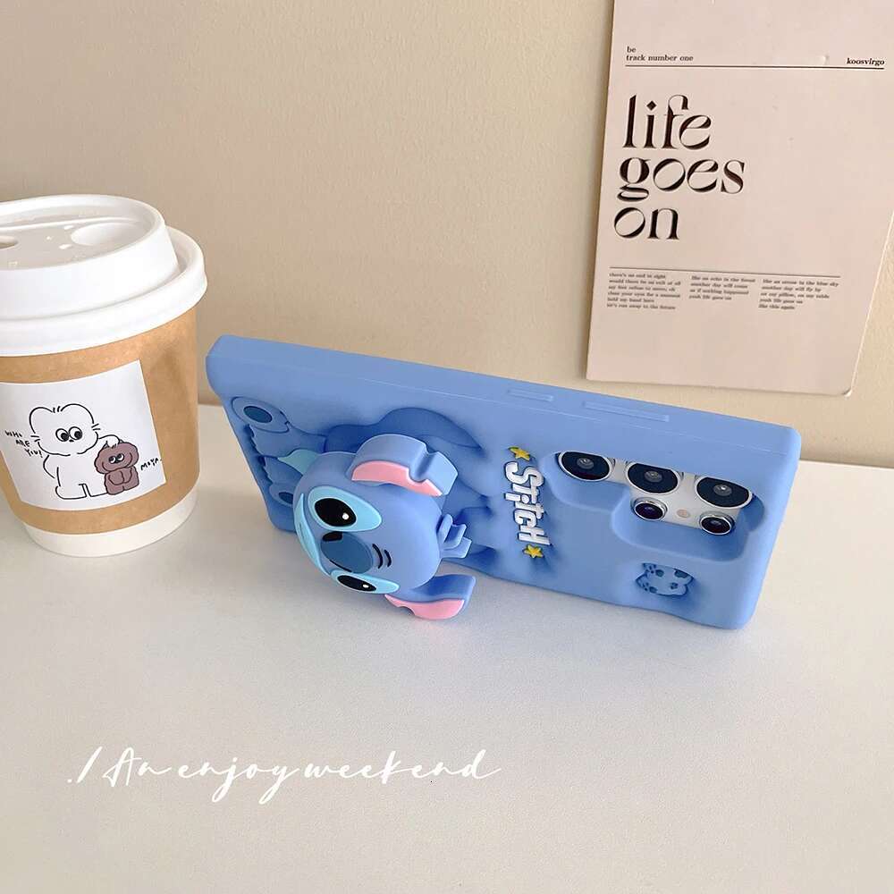For Samsung Galaxy Ultra S23 S22 S21 S20 FE S24 Plus A54 3D Head Grip Tok Holder Cartoon Silicon Soft Phone Case