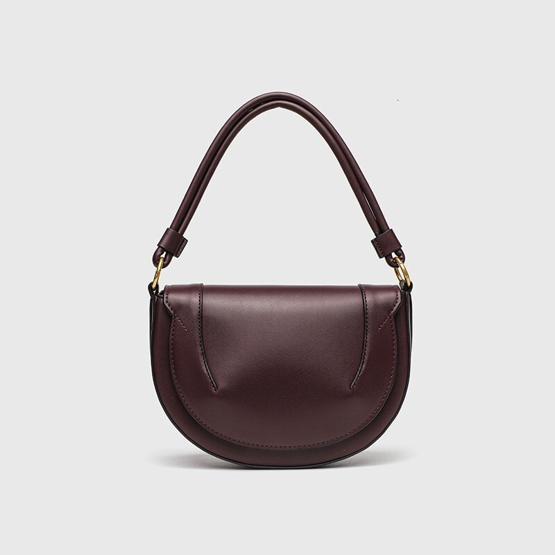 Spanish Cross-Border Women's New Saddle Magnetic Clasp Flap Stitching Decor Handbag Shoulder Crossbody Bag for Women