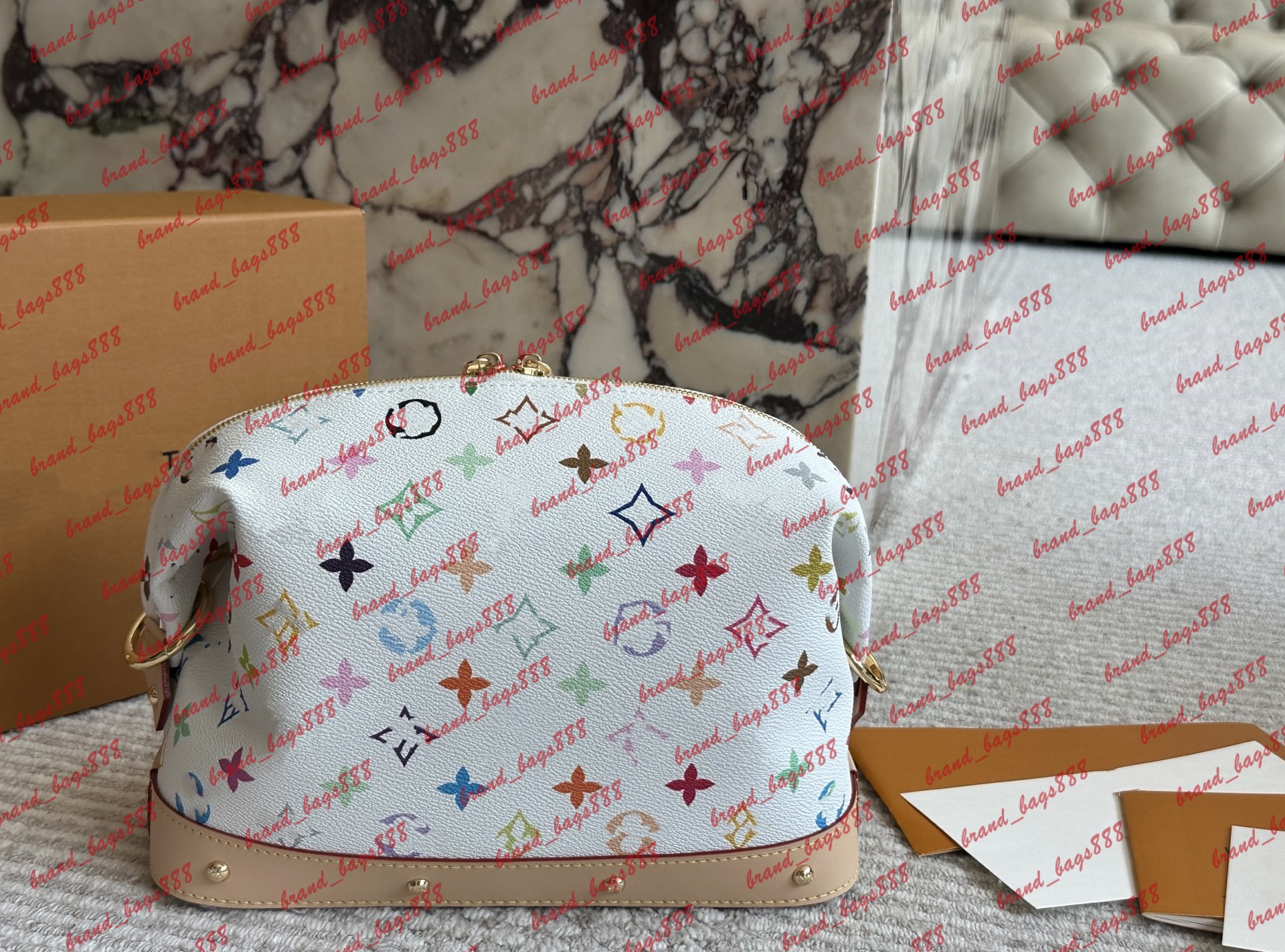 Luxury handbag pochette Takashi murakami bag Womens man Designer Shoulder bag Evening shell Tote Clutch travel Bag Leather carryalls Crossbody Bags