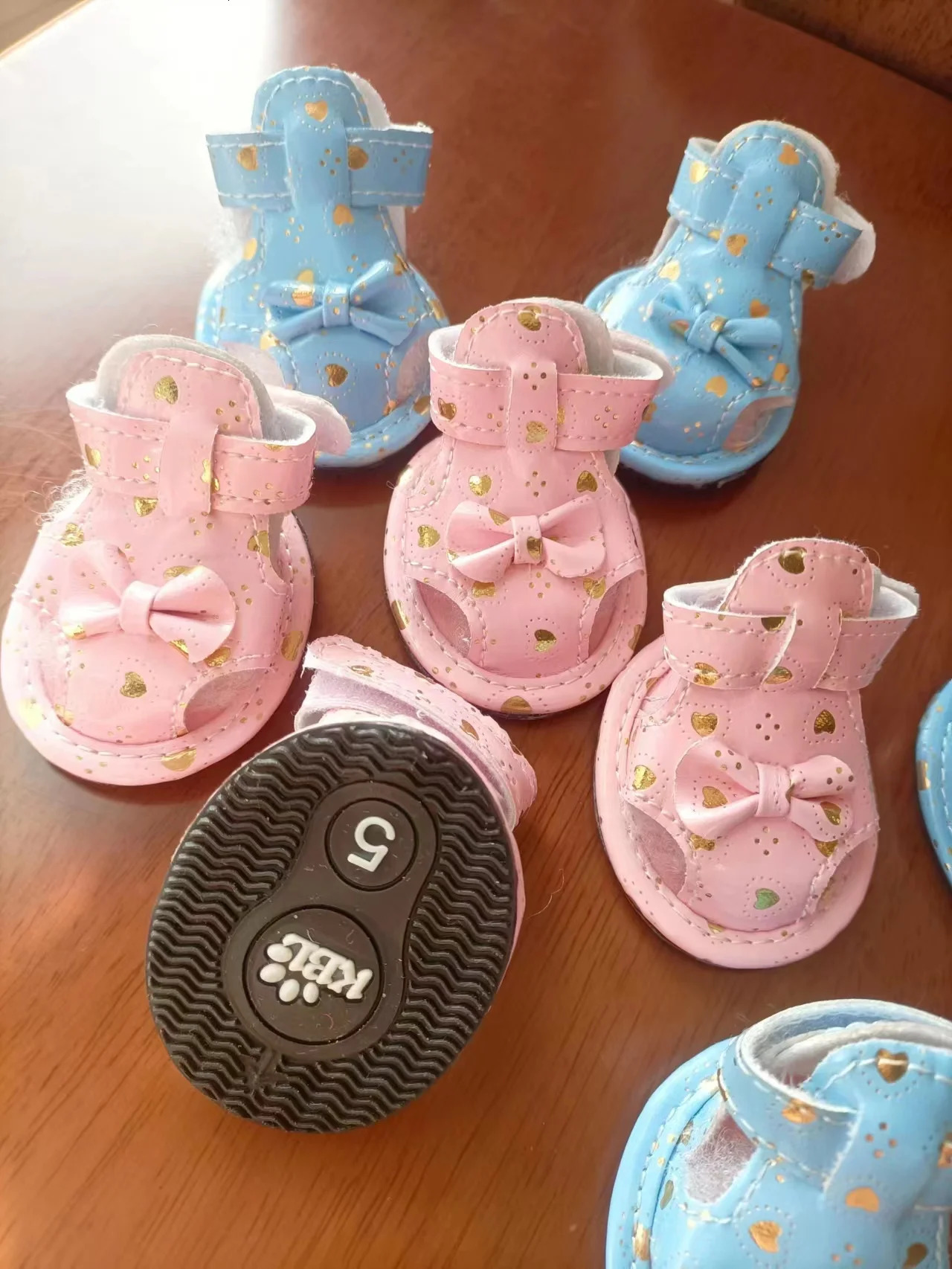 4pcs Pet Shoes Dog Products Summer PU Bows Dog Shoes for Chihuahua Yorkshire Pink Blue Red Princess Puppy Cats Pugs Products 250402