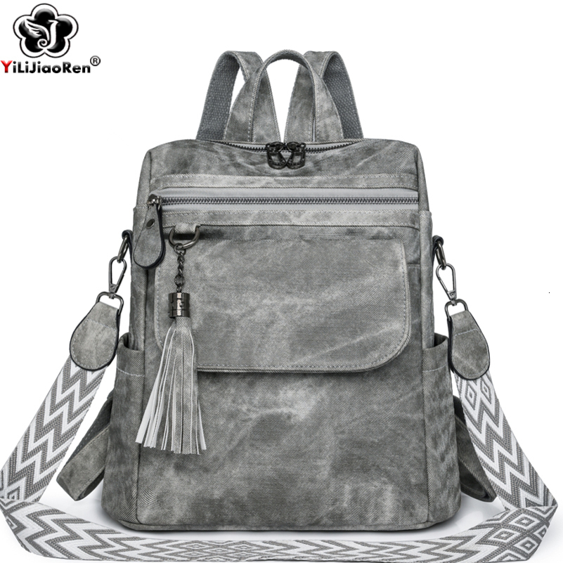 Ladies Daypacks Fashion Backpacks Women Big Travel Bagpack Large School Bags for Solid Color Leather Rucksacks Female 251104