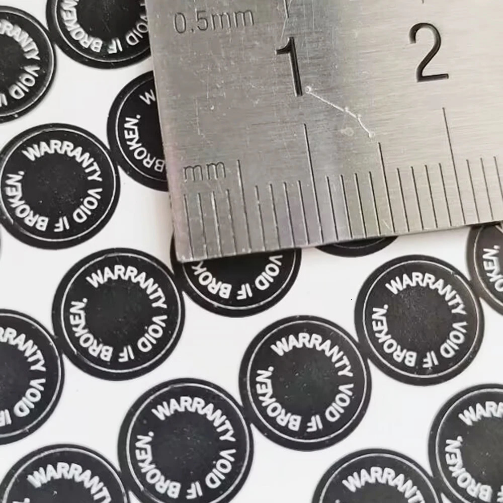 6/8/11/14mm WARRANTY VOID IF BROKEN Screw Hole Sticker Tamper Evident Brittle Paper Security Seal Removal Proof Open Invalid 250402