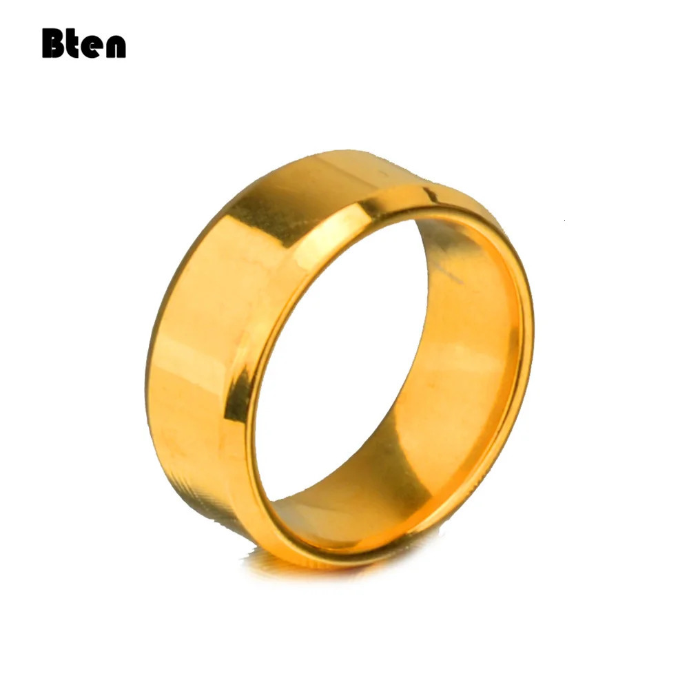 Bten Fashion Charm Jewelry ring men stainless steel Black Gold Silver Color Rings For Women and Men 251031