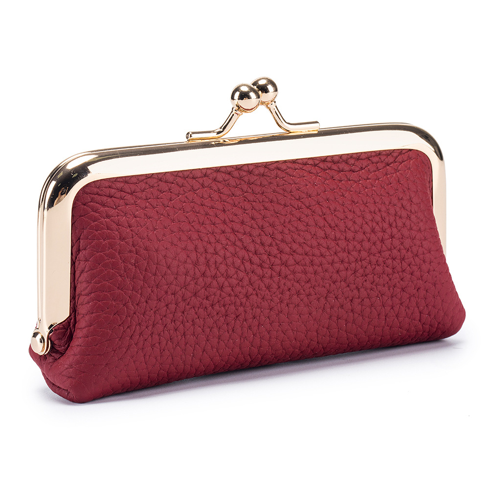 2025 New Designer Leather Long Clutch Wallet Clip Bag Retro Coin Wallet Clip Key Lipstick Women's Storage Phone Bag Free Shipping