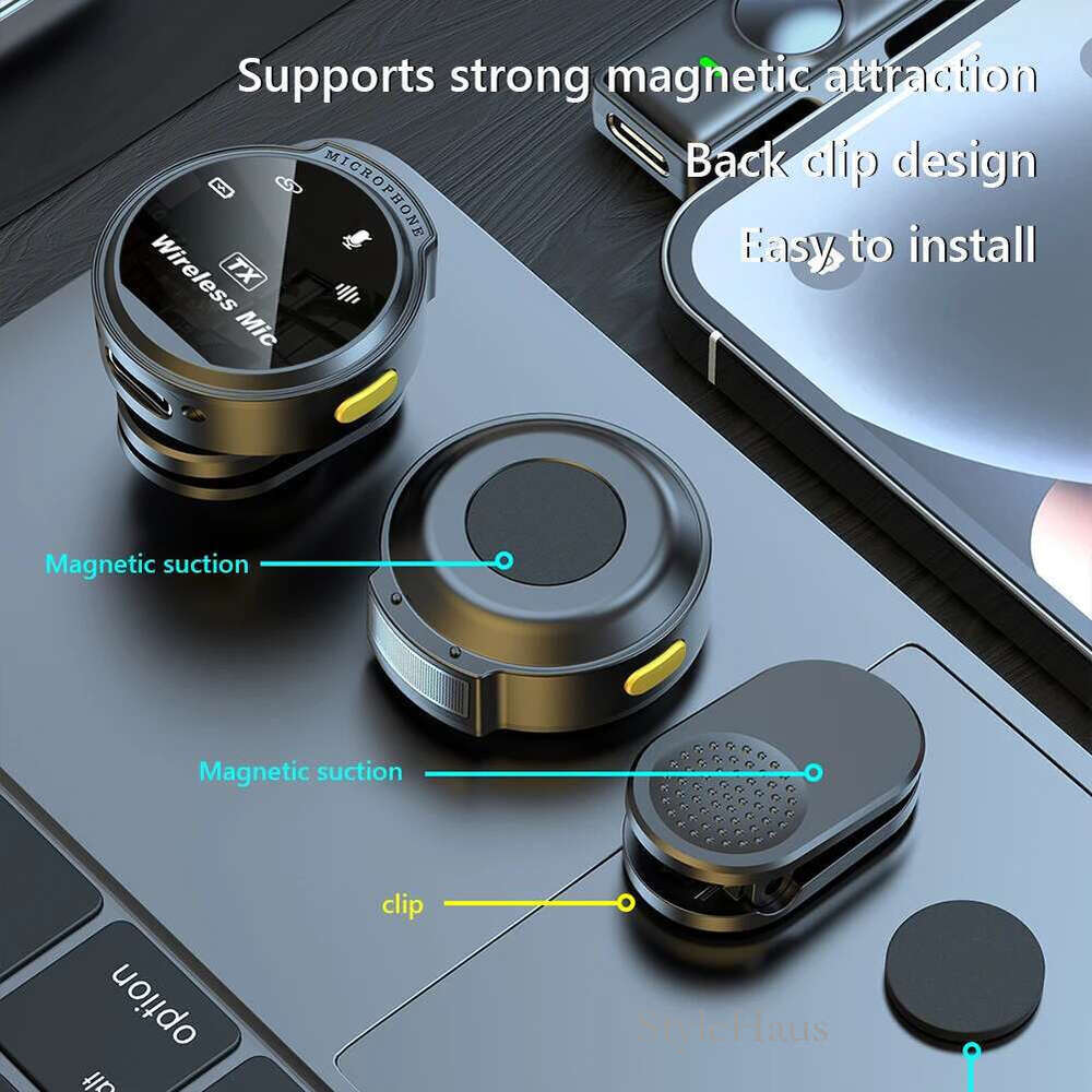 For Wireless Lavalier Lapel Microphone Android Type-C Phone Live Game Recording Interview with Magnetic Clip
