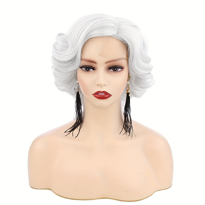 Amazon New Arrival Wigs European & American Women's Wigs Multi-Color Lace-Front Parted Natural Short Curly Wig Cap